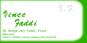 vince faddi business card